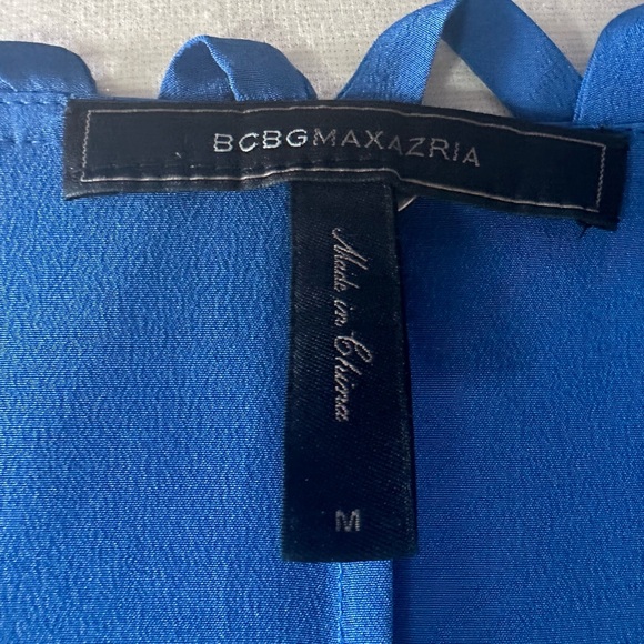 BCBG Max Azria Kasia Sleeveless Asymmetrical Top Blue Medium - Picture 8 of 8